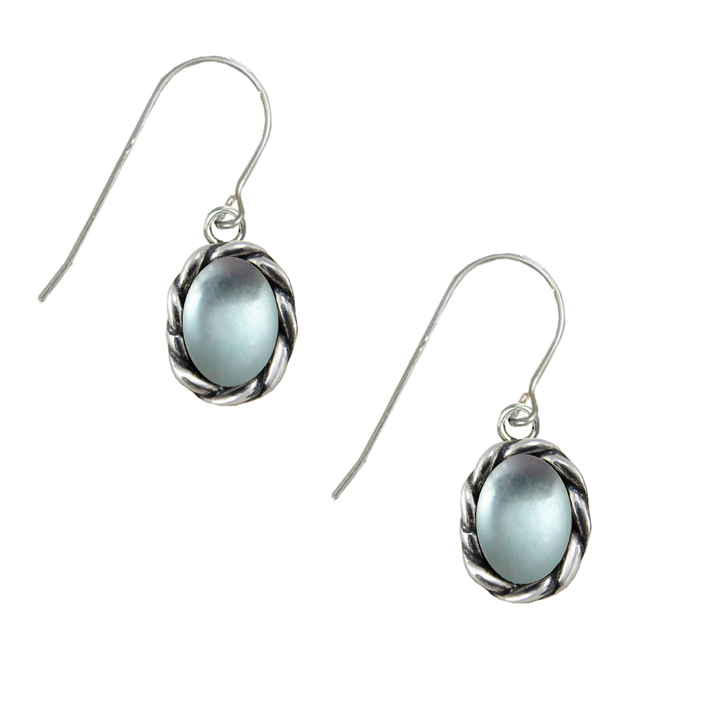 Sterling Silver Little Blue Topaz Gemstone Drop Dangle Earrings